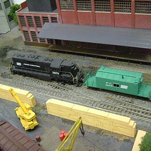 Penn Central GP-9 and transfer caboose