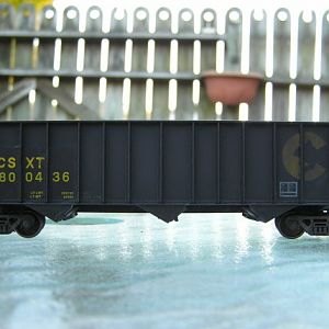 Weathered Bowser Chessie/CSX Patched 3 Bay Coal Hopper