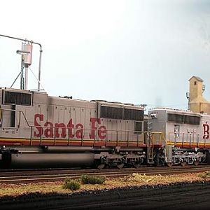 SD75`s in red & silver