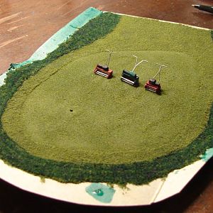 HO scale reel mowers and putting green