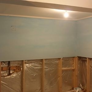 Wall are painted and clouds added
