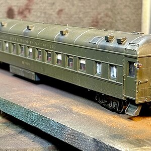 Athearn 72' Round Roof Coach into an SP 72-C-3 Rider-Coach left-side