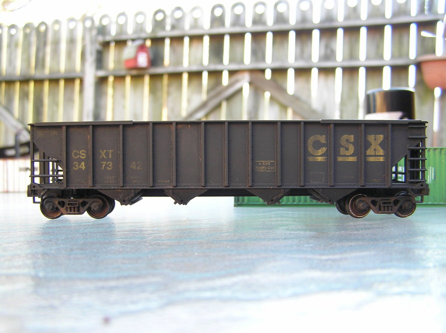 Weathered Walthers CSX 4 Bay Coal Hopper